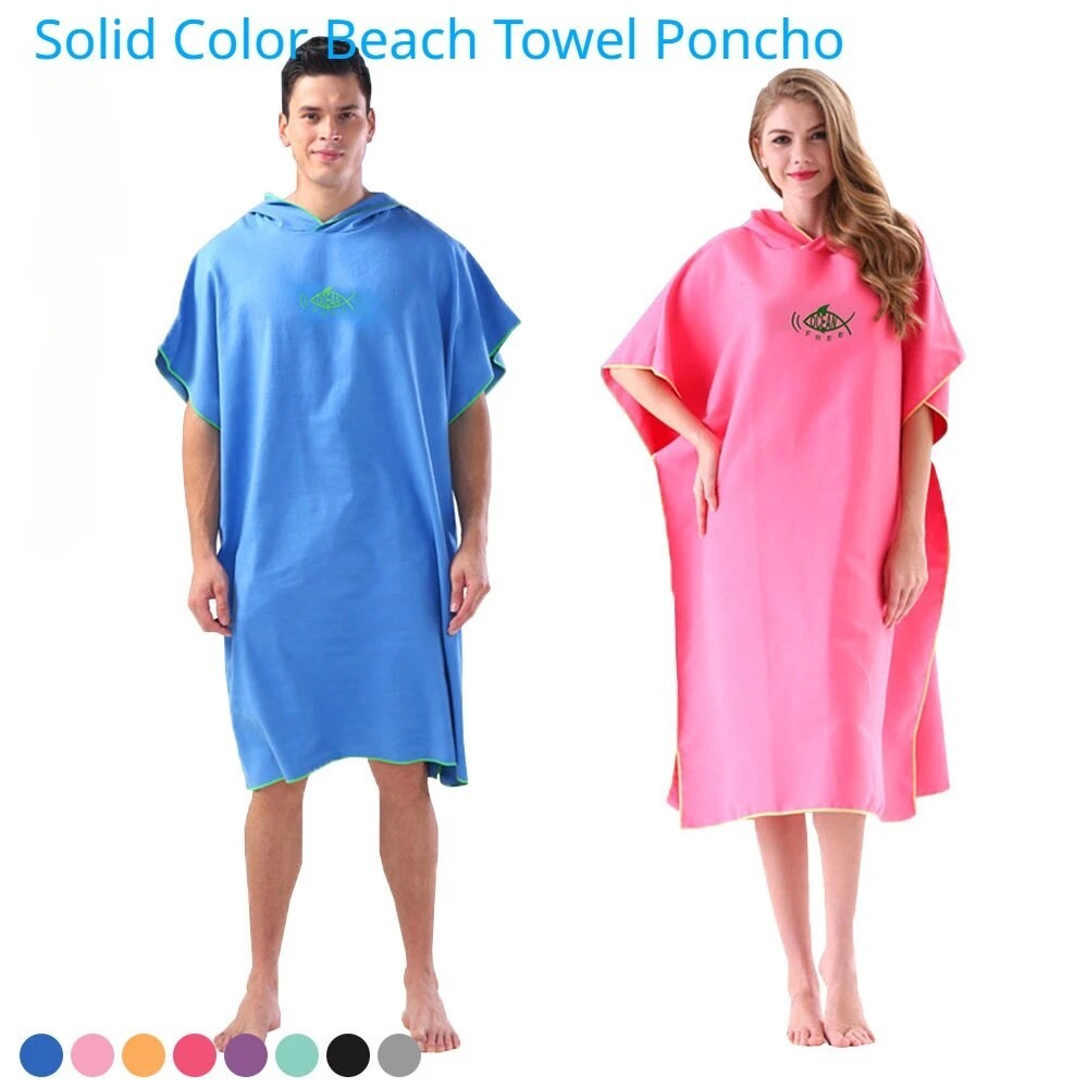 Beach Towel Poncho Microfiber Quick  Changing Diving Lightweight Suit Wetsuit Robe Poncho Towel with