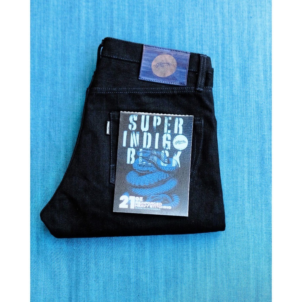 Adelaide Denim | 21oz Super Indigo Black Unsanforized Redline Selvedge
