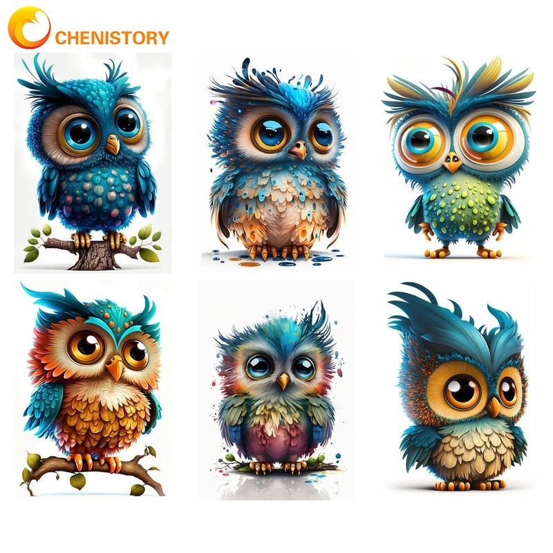 

CHENISTORY 40x50cm Paint By Numbers Cartoon Owl Picture Drawing Canvas Painting Adults Crafts Art Graduation Gift For Kids