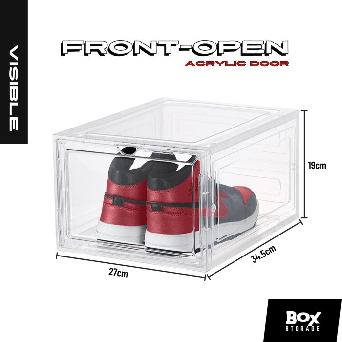 「VISIBLE」Sneakers Box Front Drop Acrylic Door Transparent Tebal