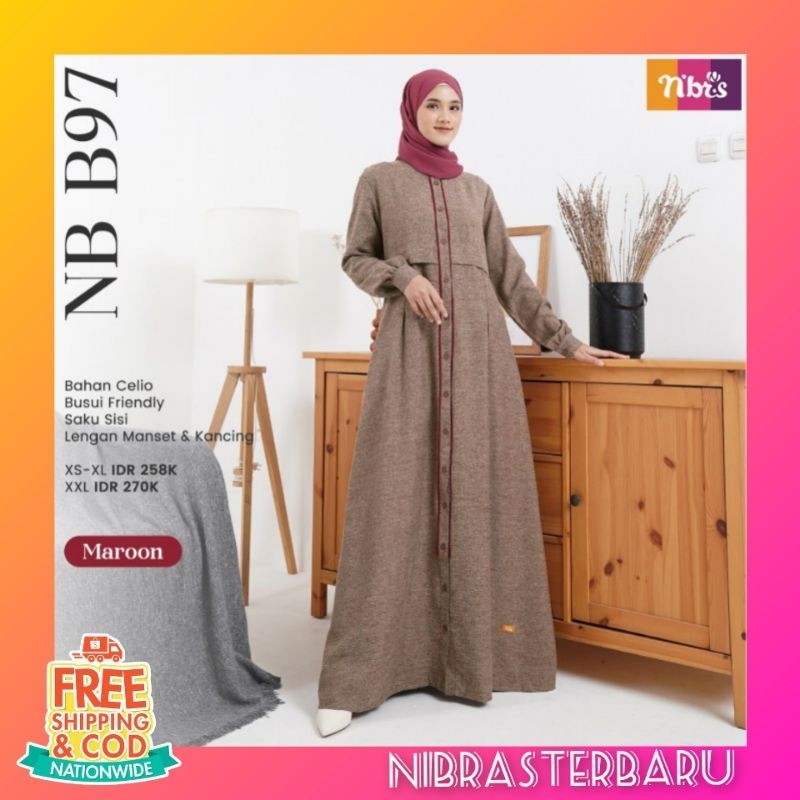 [PROMO] GAMIS NIBRA'S TERBARU  NB B97/Gamis busui super adem/baju gamis Nibras/Gamis dewasa/desa muslim wanita/baju gamis polos