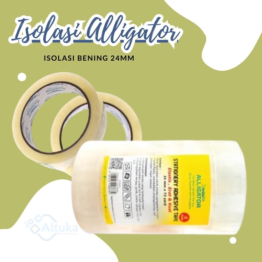 

Isolasi Alligator 24mm Bening / Isolasi Bening Alligator 24mm x 72 yard