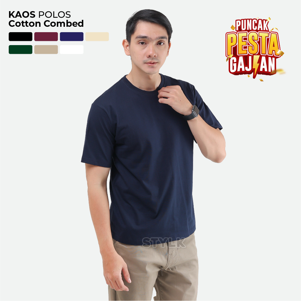 Stylelaki – KAOS Polos Cotton Combed - kemeja kaos pria