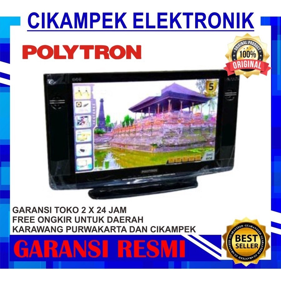 TV LED POLYTRON PLD 24V123 DIGITAL TV 24 INCH DVB-T2 Semi Tabung