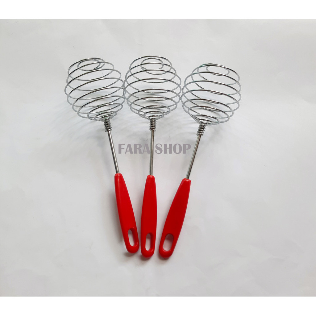 Quin Prabot Promo - Kocokan Telur Manual Model Spiral Gagang Plastik Ukuran Besar - 1 Pcs