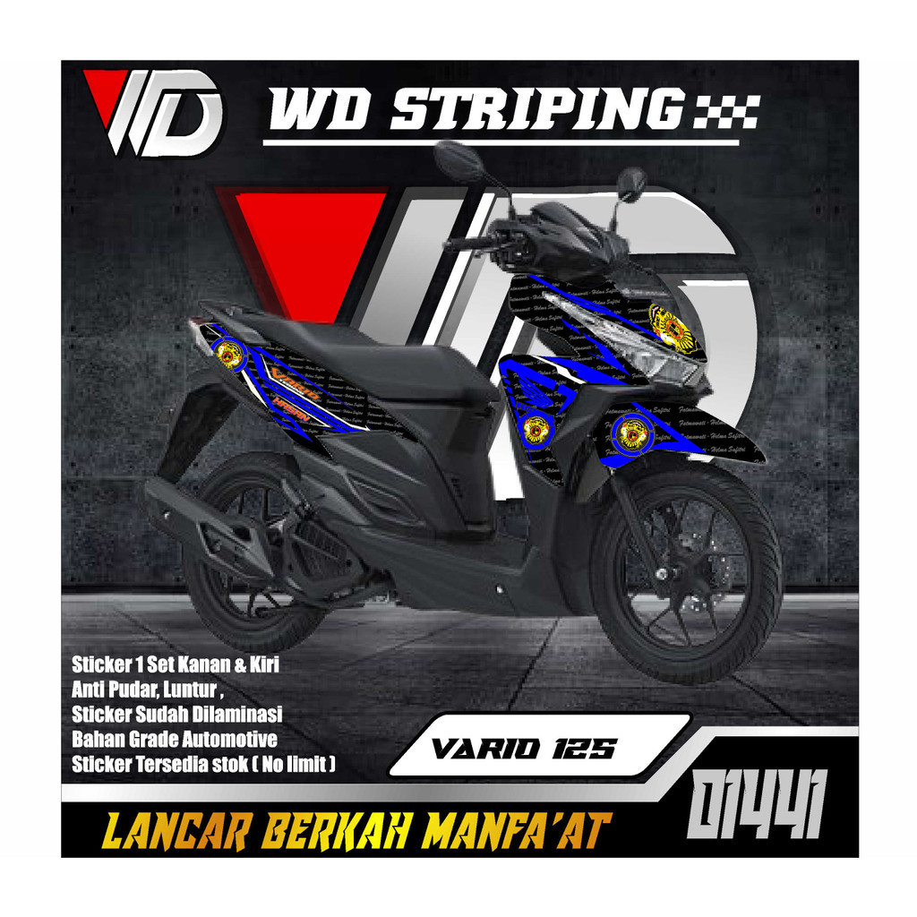 01441 sticker striping sepeda motor honda vario 125 led