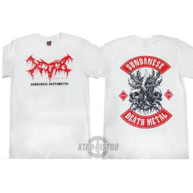 Tshirt XTAB - SUNDANESE DM PUTIH / kaos band deathmetal / XTAB distro official