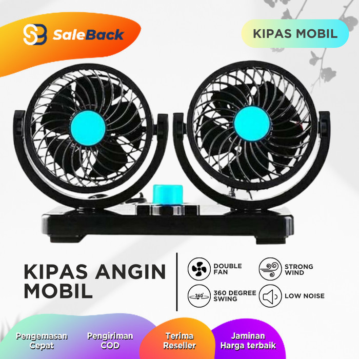 Kipas Angin Mobil Double Fan 12V Blower Mini Portable