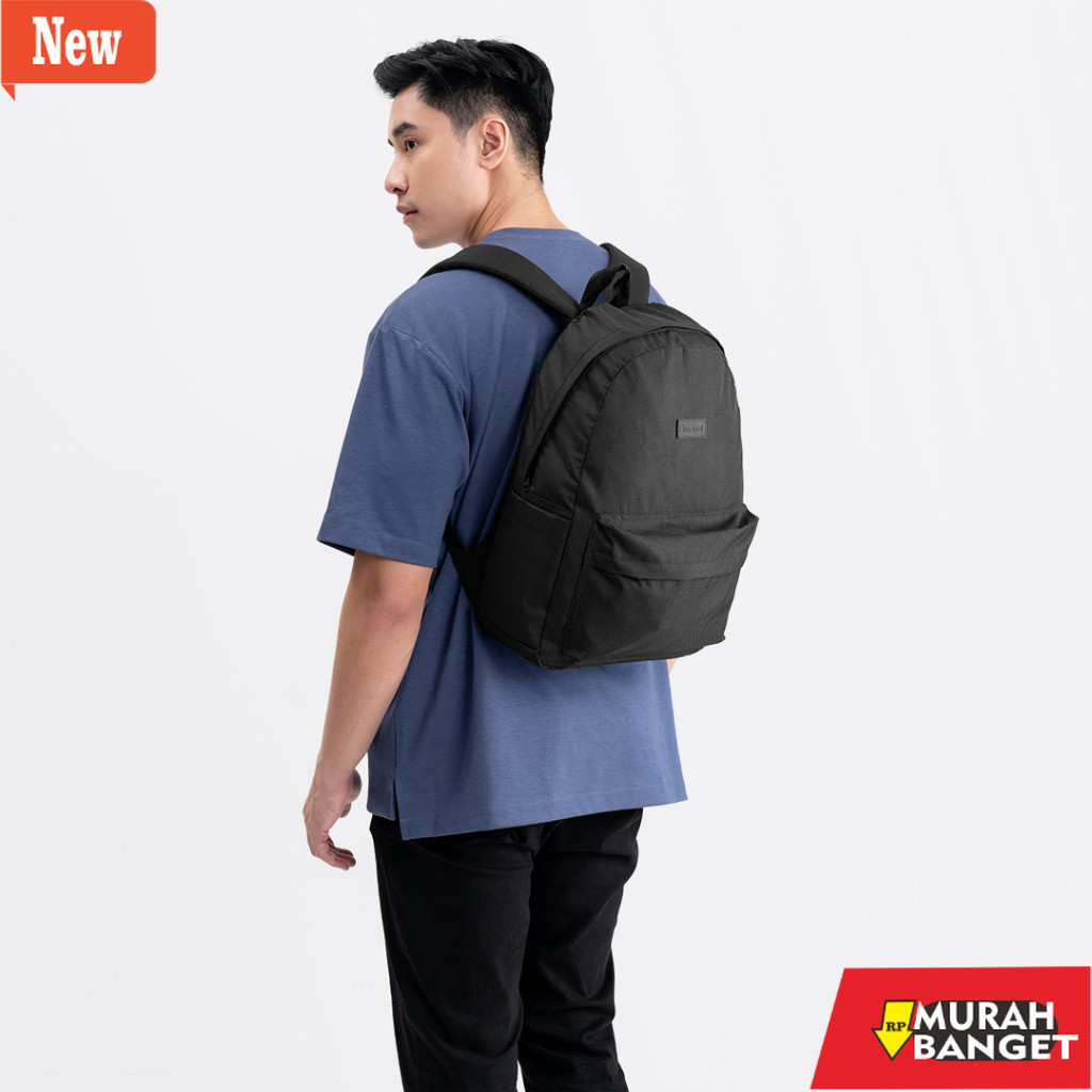 Tas ransel pria terviral- Livehaf - Essential Backpack Black