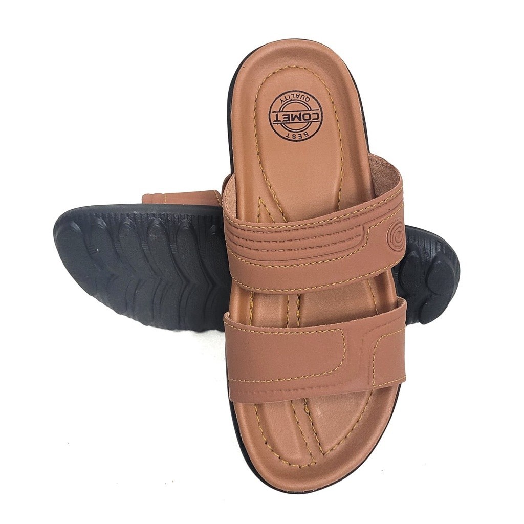 Comet - Sandal Slide Pria Sandal Kulit Pria Terbaru Sandal Casual COMET ban 2 Sandal Trendy