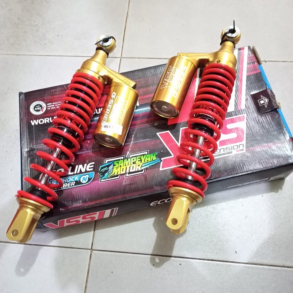 Shock Sok Skok Belakang Honda PCX 150 Merah Tabung Gold G-Plus YSS