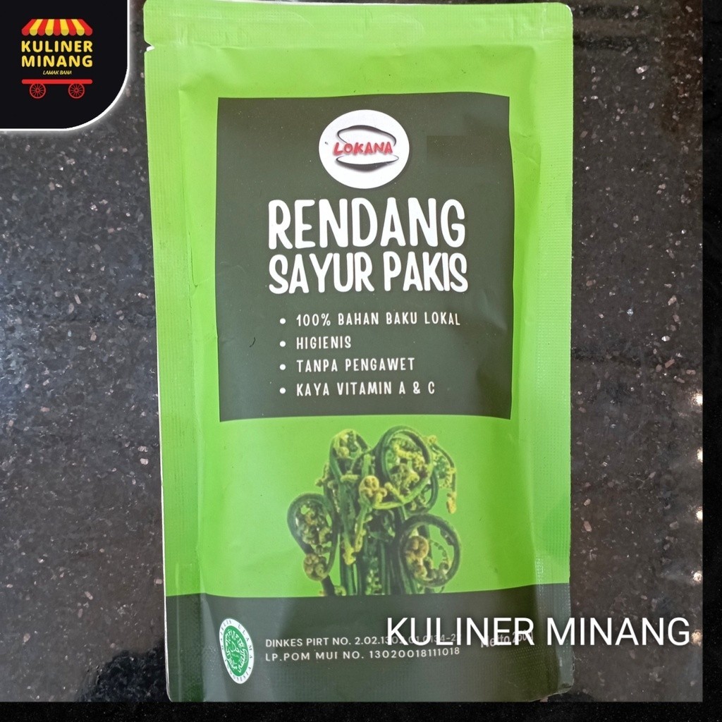 

Kuliner Minang Rendang Sayur Pakis paku by Lokana Oleh Oleh Cemilan Makanan Khas Padang Jajanan Snack