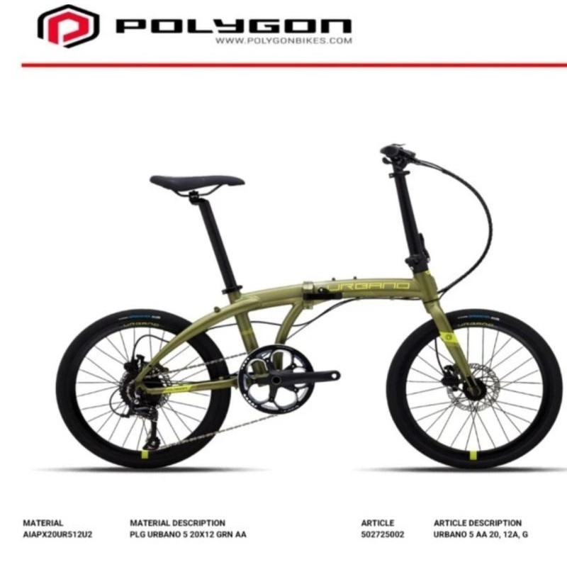 Sepeda lipat Folding Bike 20 Polygon Urbano 5