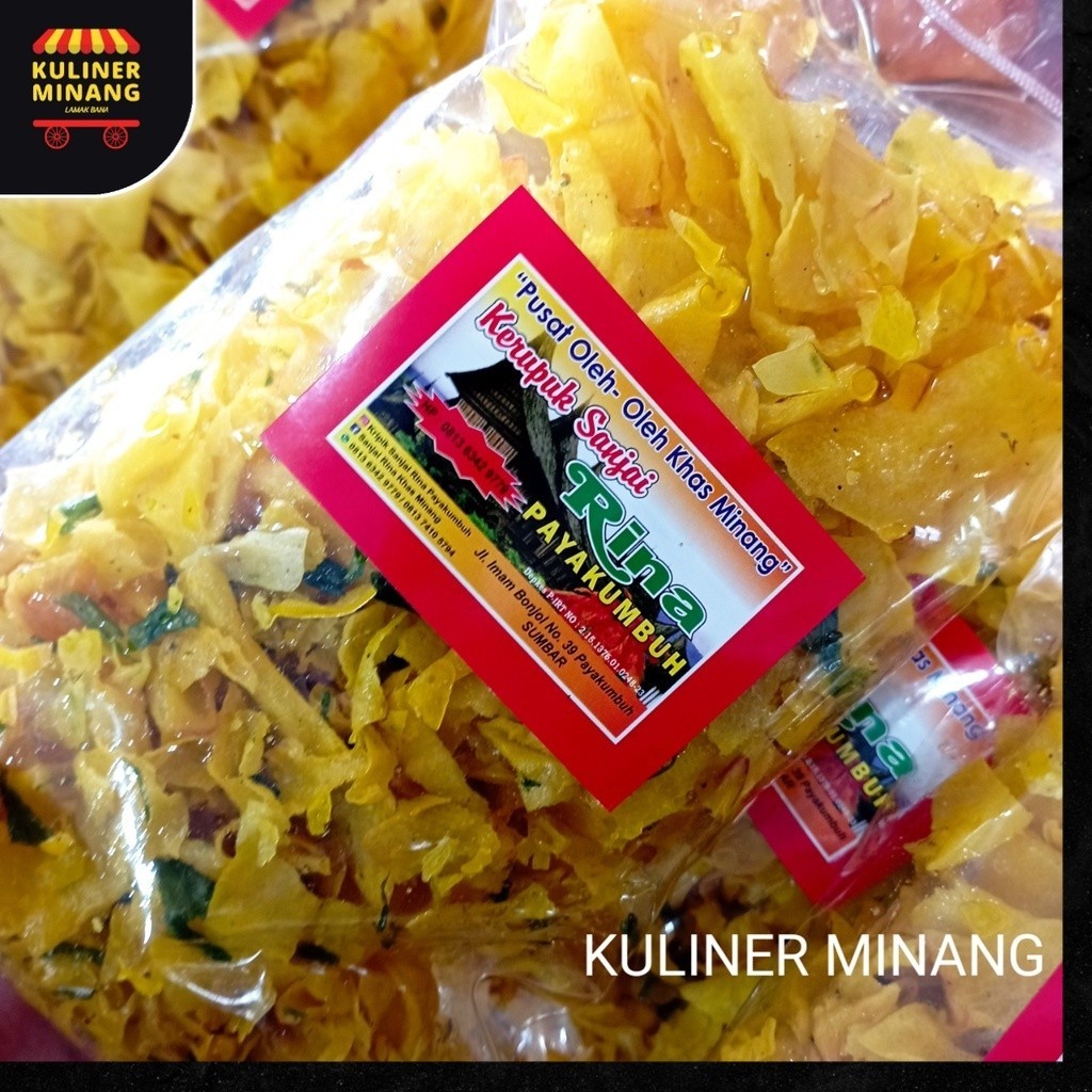 

Kerupuk Keripik Kripik Sanjai keriting Kriting Rina Cemilan khas Kuliner Minang