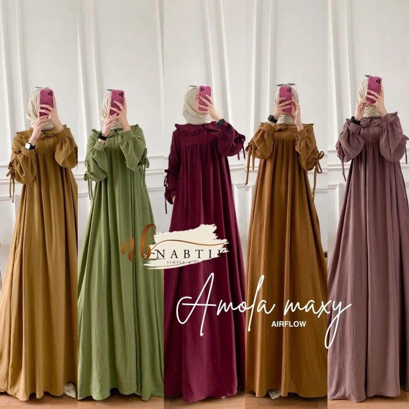 Alaska promo... Gamis Amola Terbaru Dress Wanita Nabtik Jumbo Busui Friendly Promo Idul Adha