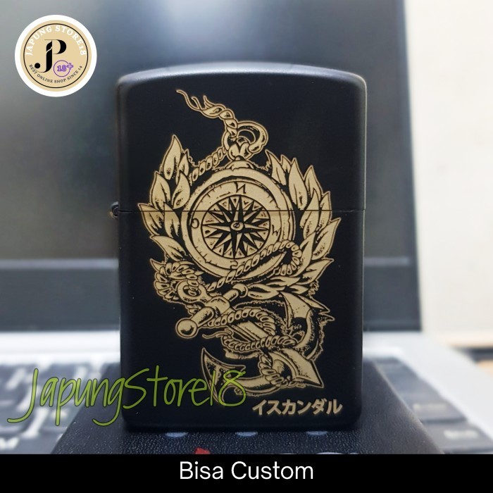 Korek Api Zippo Kompas Keren Grafir Laser Zippo Custom desain logo dan foto bebas korek api unik fre