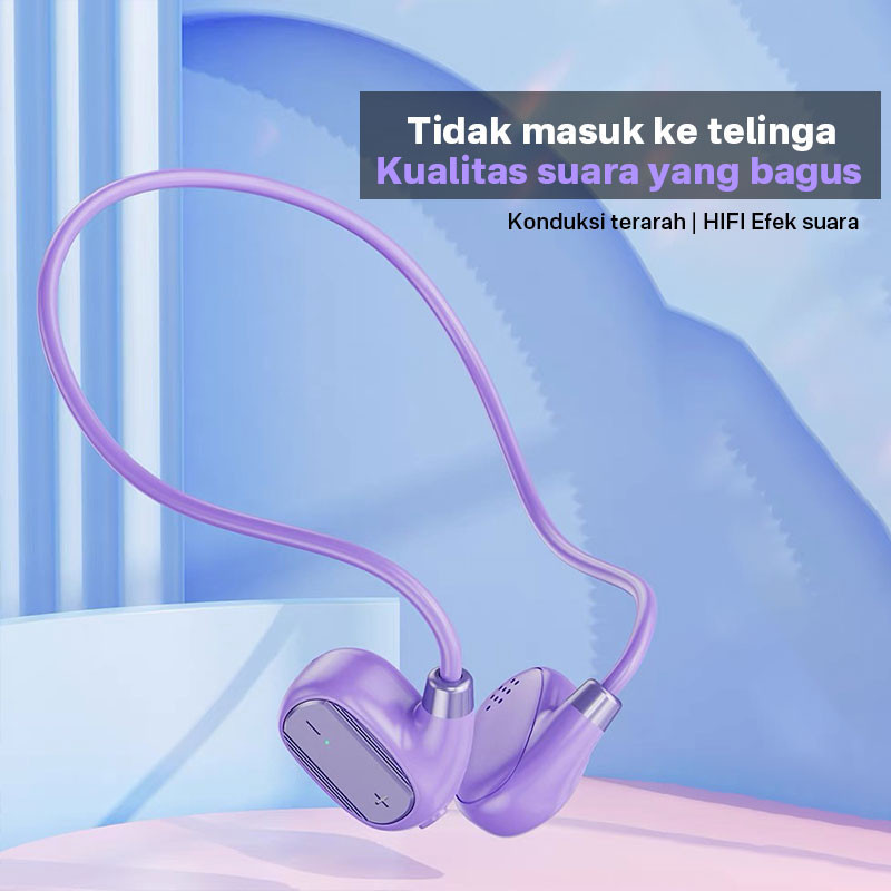 toko dako✿Headphone Bluetooth/headphone yang dipasang di leher/headphone konduksi tulang/headphone t