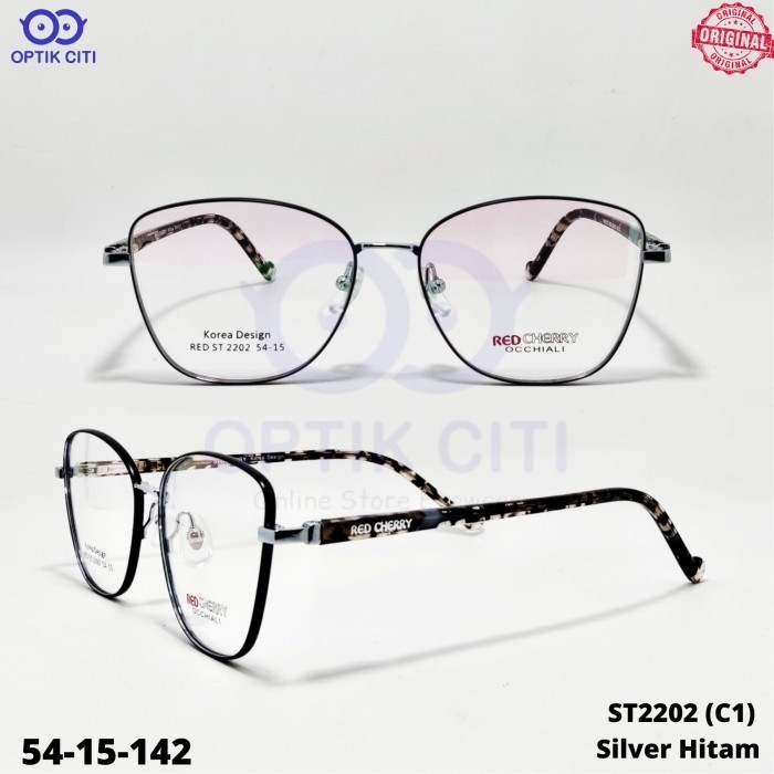 Frame Kacamata Wanita Cat Eyes Red Cherry ST 2202 Original