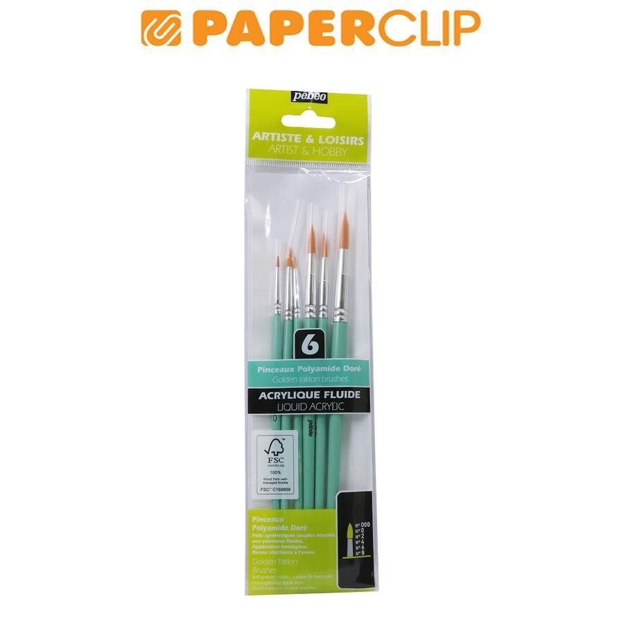 

KUAS LUKIS PEBEO GOLDEN TAKLON ARTIST & HOBBY SET 6 952311