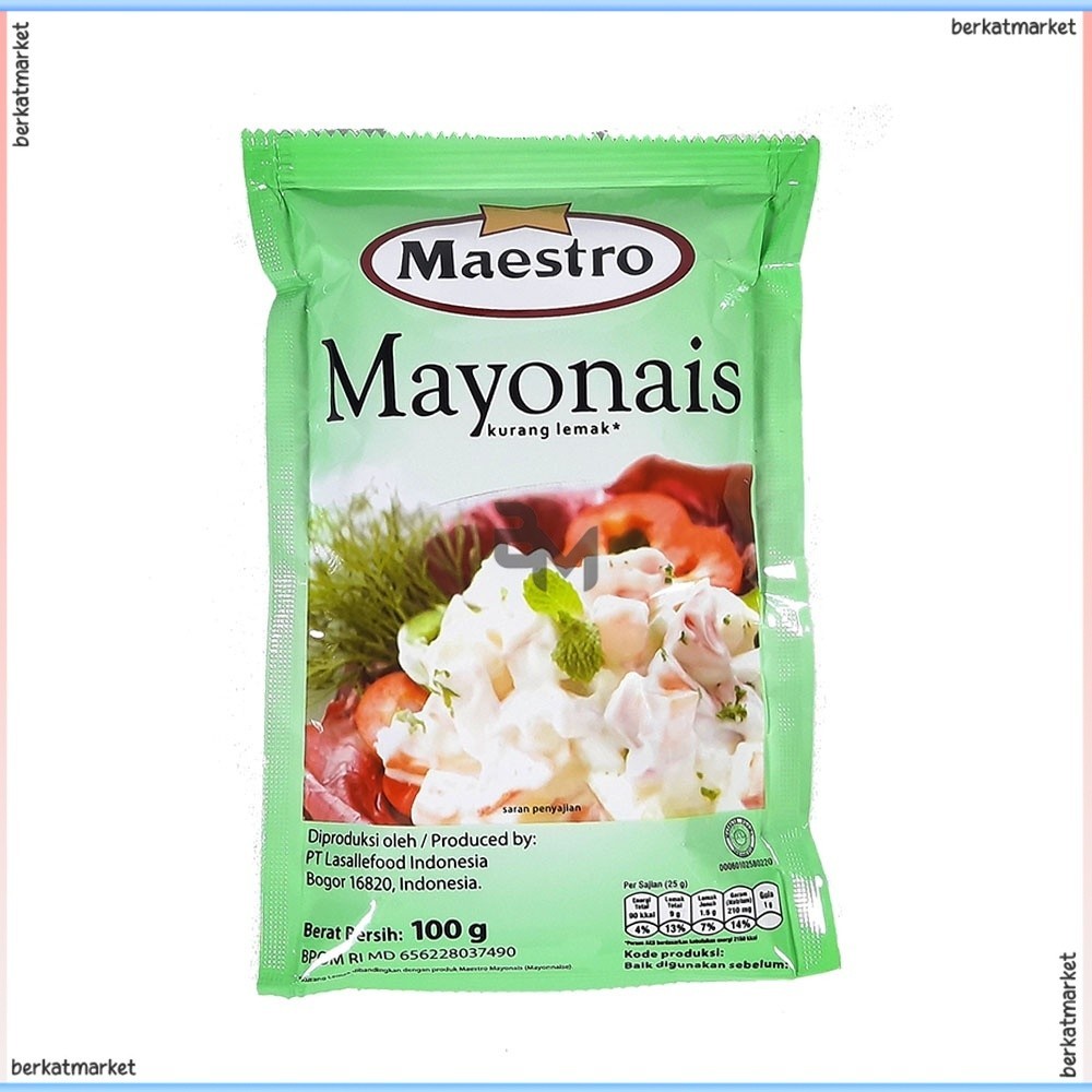 

Maestro Mayonnaise Mayonais Mayonaise Light Topping 100gr Thousand Salad Mustard Dressing Saus Saos Pedas Mayo Sauce Wijen Sangrai Wijenku Island Roasted Sesame Pouch Sachet 1kg