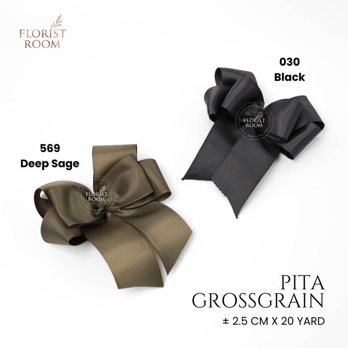 

Pita Grossgrain ±2.5cm x 20yard - 007 Shell Grey