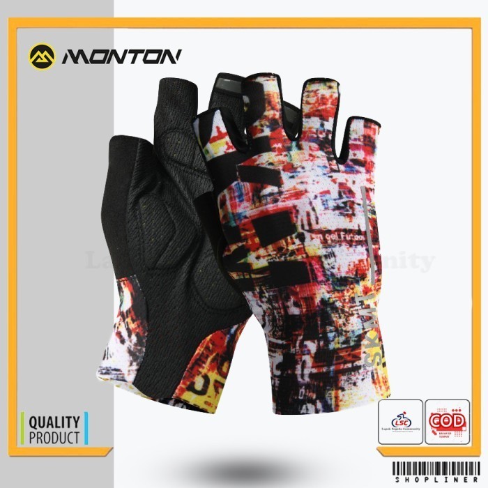 Sarung Tangan Sepeda Roadbike Glove Monton Movies Gowes Sepeda  - S