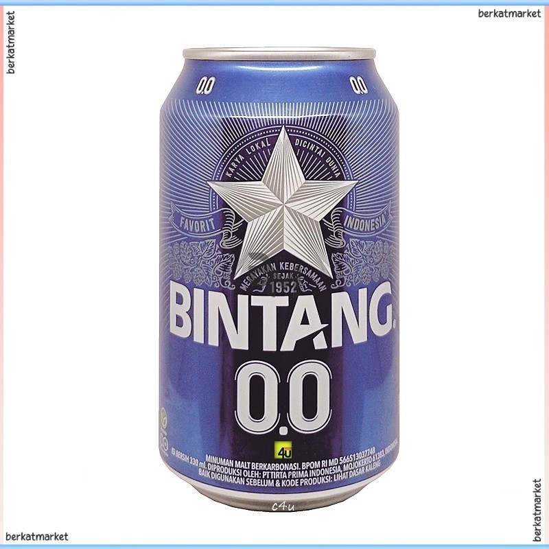 Bir Bintang Zero Malt Barley Drink 330ml Can Kaleng Nol 0 Tanpa Alkohol Bukan Radler Lemon Kalengan 