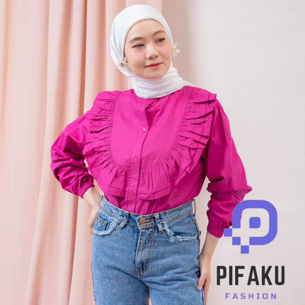 PIFAKU - AMELIA BLOUSE KATUN TWISTCONE / BAJU ATASAN WANITA FASHION MUSLIM - PN