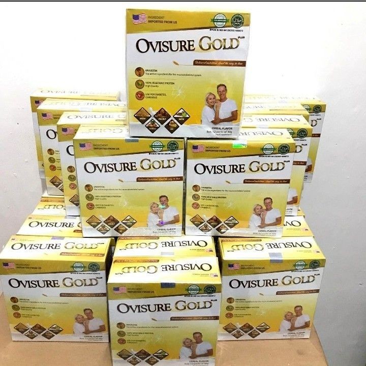 

PAKET 3 BOX OVISURE GOLD MILK SUSU VITAMIN TULANG DAN SENDI NYERI OTOT KERAM KEBAS