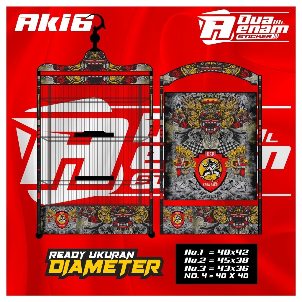 Stiker Sangkar Kosan Koper Stiker Decal Kandang  Kicau Petarung - Sangkar Burung Kosan Koper