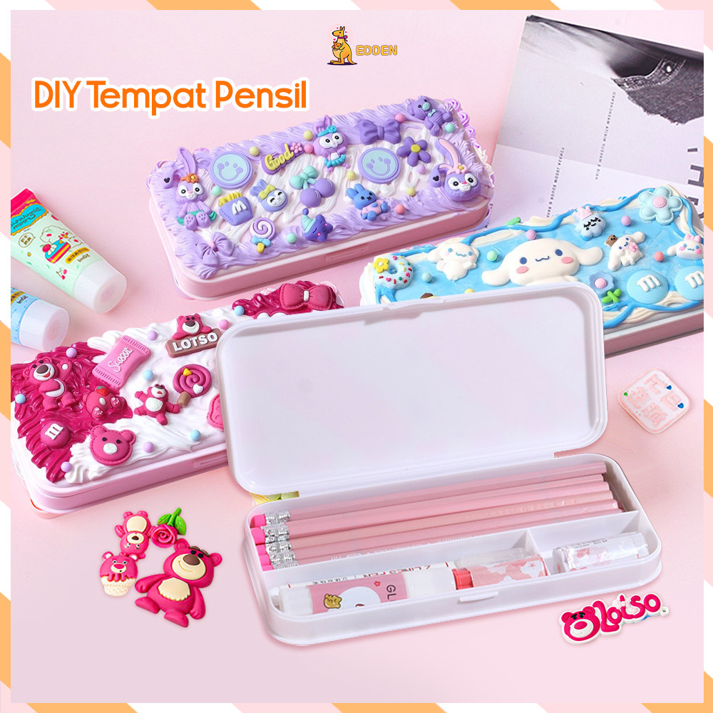 

Edden DIY Tempat pensil kotak pensil diy deco cream kit