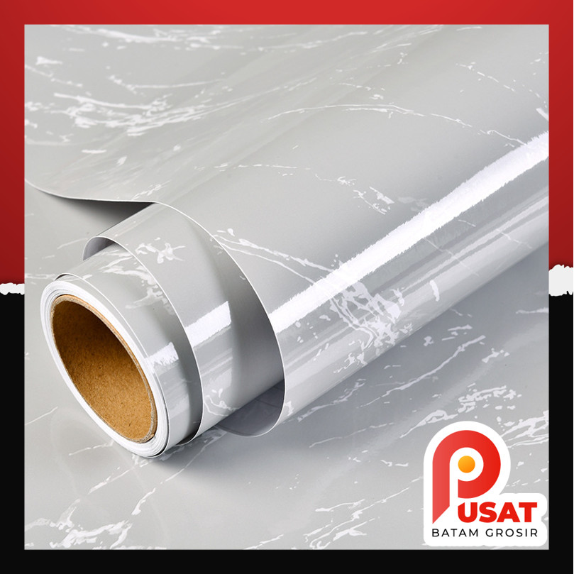 Pusat Batam Grosir - H1197 Stiker Marble Anti Minyak 60*300CM / Wallpaper Stiker Dinding Dapur / Wal
