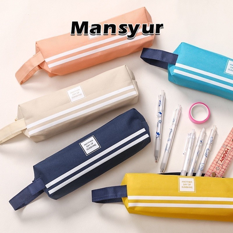 

Tempat Pensil Besar Kotak pensil kain portabel sederhana / penyimpanan alat tulis tas pensil kreatif lucu simpel / kotak pensil warna warni