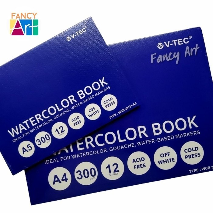 

✨LARIS✨ -V-TEC Watercolor Book A4 300gsm 12sheets Buku Gambar