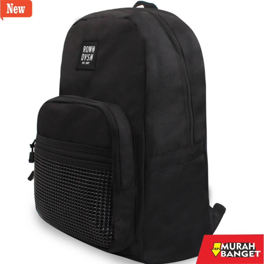 Tas Ransel Pria Kekinian Rown Dvsn Bag pack Black - Rown Division Tas Ransel Anaxim Black