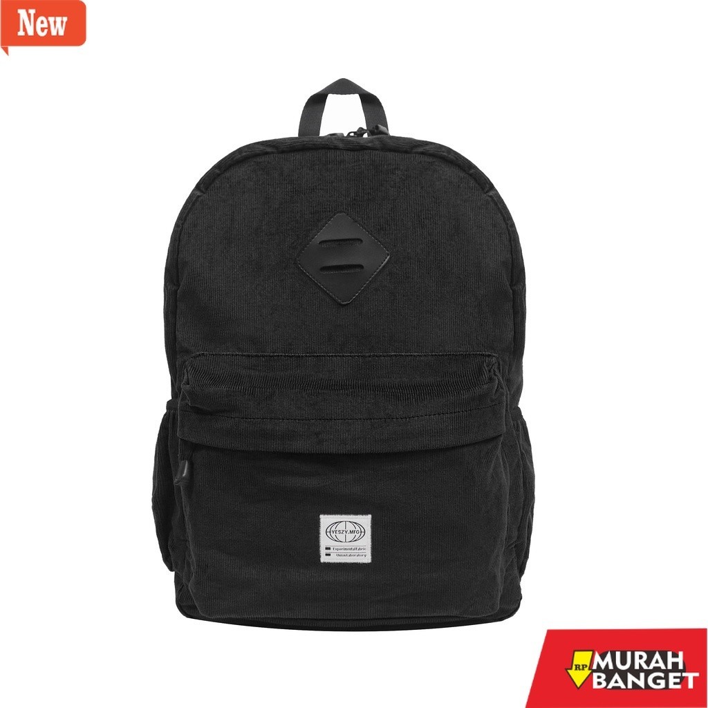 Tas Ransel Pria Kekinian YESZY.MFG - Unity Corduroy Black Backpack