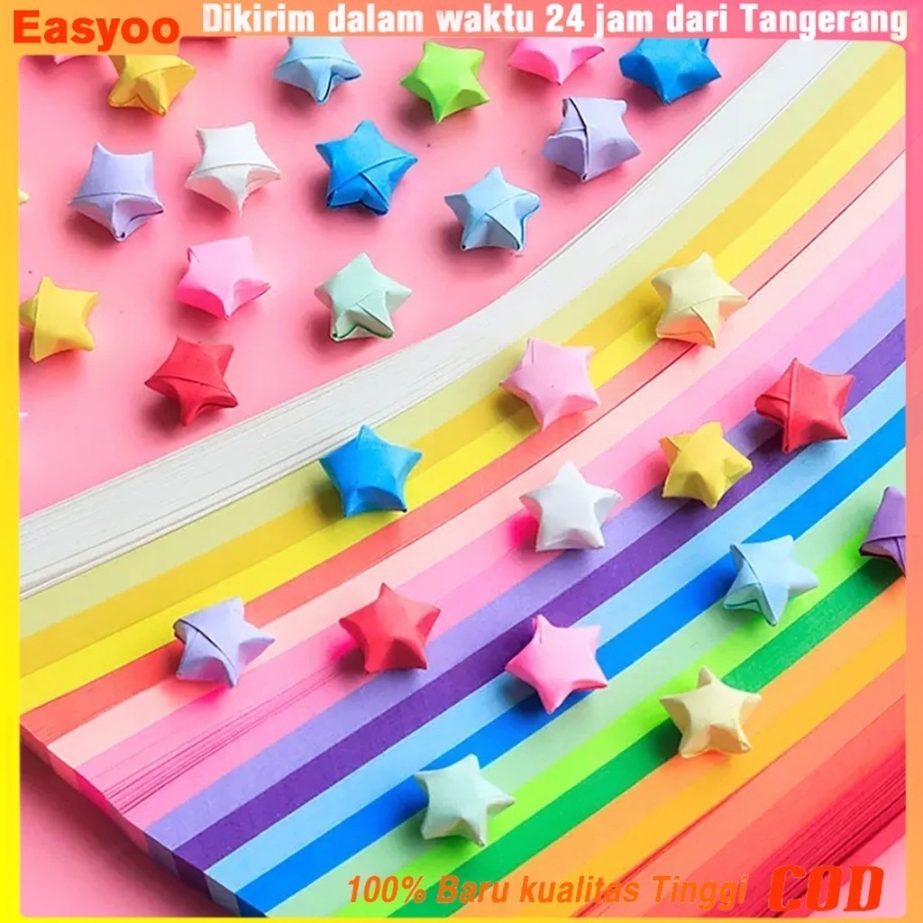 

540 Lembar Kertas Origami Strip Quilling Paper Gradient Color Kertas Berwarna