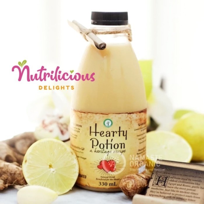 

330 ml Hearty Potion Namaste Organic Jamu Minuman Herbal Bawang Putih Tunggal Jahe Madu Cuka Apel Lemon