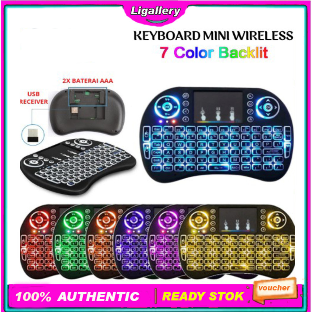 Mini Keyboard i8 Backlit Mouse Keypad Wireless Touchpad Nirkabel Tanpa Kabel Asus Acer Lenovo