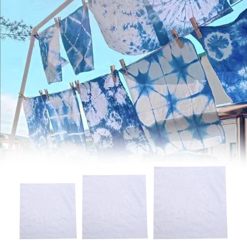 

20Pcs DIY Tie-Dye Fabrics Square Handkerchief Painting Topography White Cotton Embroidery Pocket Towel DIY Painting