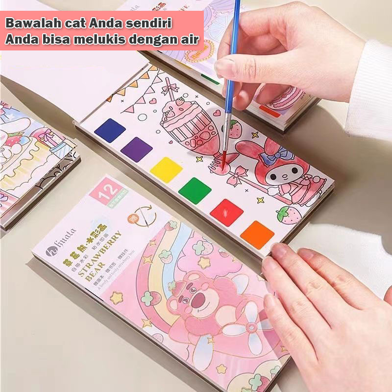 POPO❀Buku bergambar grafiti guas/Buku doodle/buku melukis anak-anak/buku lukisan cat air anak-anak/b