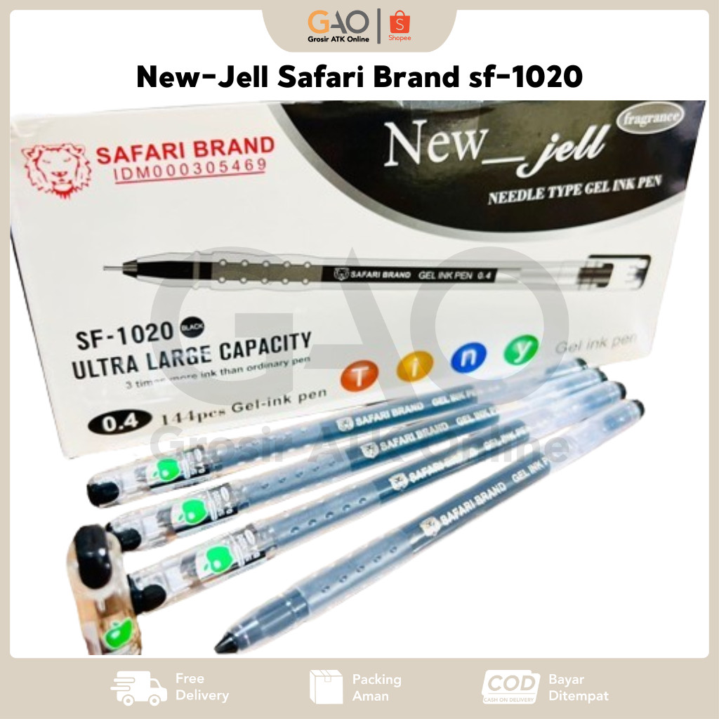 

Pulpen New-Jell Safari Brand 0.4mm Ultra Large Capacity SF-1020 (1Pack Isi 12pcs)