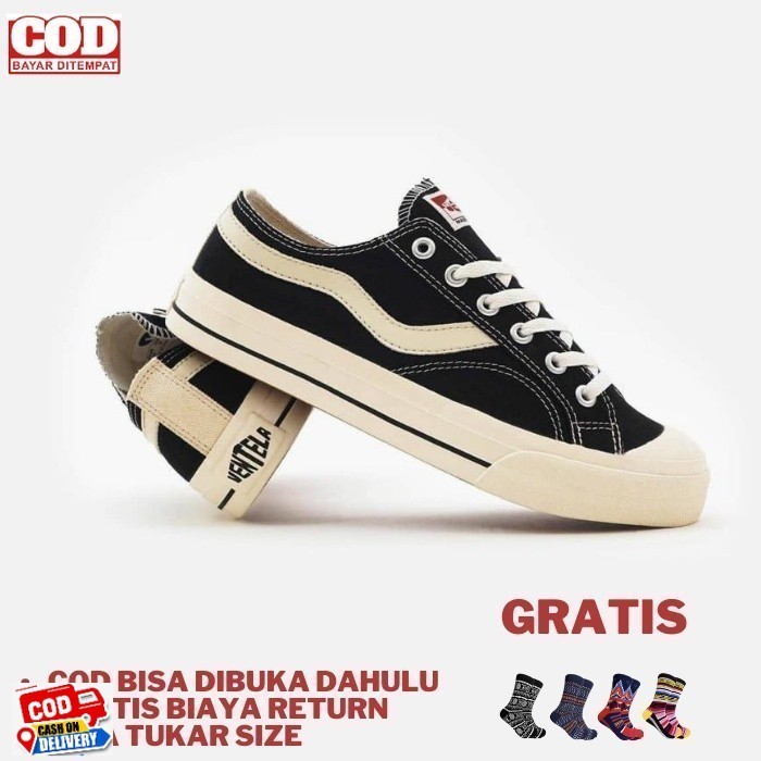 (Bonus Kaos Kaki Skate Oldschool) Sepatu Ventela Original 100% Sneakers Pria Vantela New Public Low 