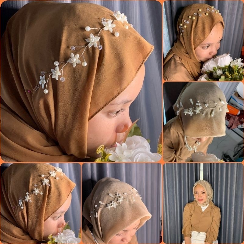 headpice bunga lily/hiasan hijab