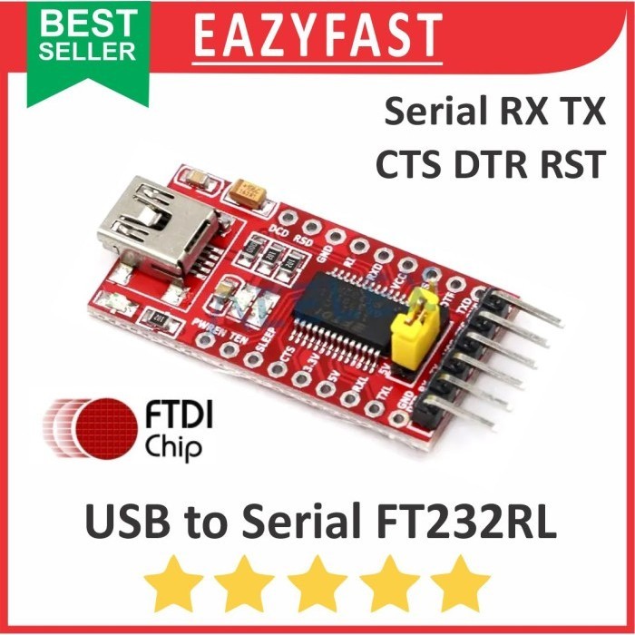 Modul USB to Serial TTL Converter FTDI  FT232RL FT232 FT 232 RL UART DTR RTS RST CTS RX TX Adapter A