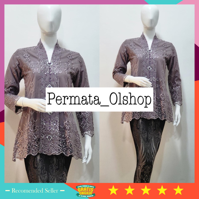 Set Kebaya Wanita Murah Modern Kekinian / Permata Olshop / Setelan Kebaya Floy Payet / Kebaya Wisuda