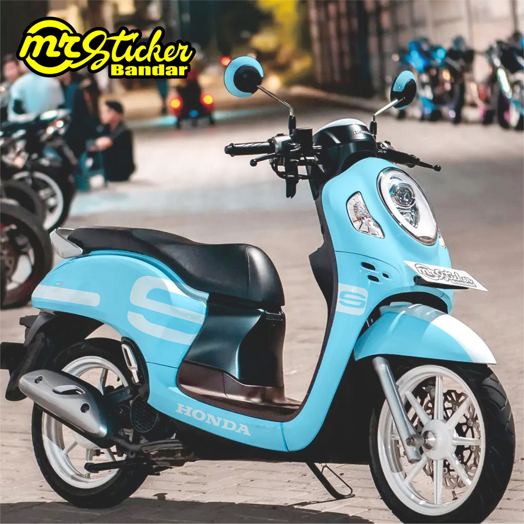 Decal Scoopy full body Dekal Sticker New Fi Baru PRESTIGE Simple Biru Muda biru pastel hijau mint