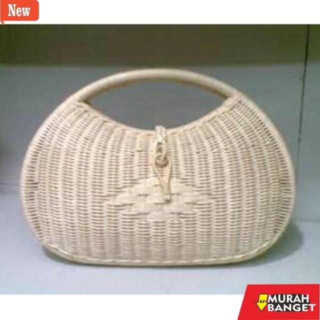 tas jinjing wanita tas rotan oval handbag cantik untuk kondangan ( ROTAN TELOR   )