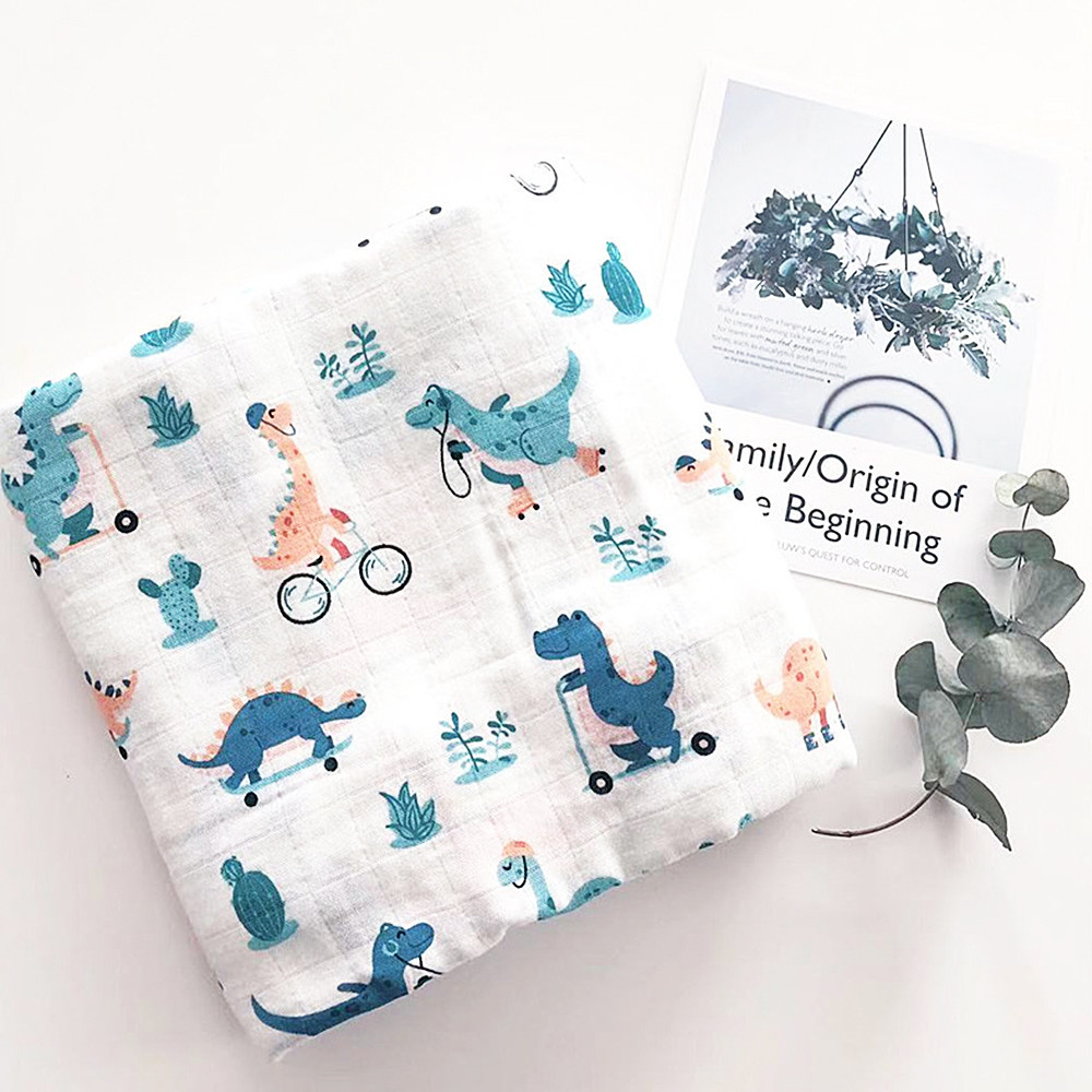Muslin Swaddles Baby Blankets Soft Cotton Photography Accessories Bedding Printing For Newborn Swadd