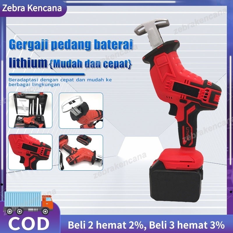 Reciprocating Saw 88V Rechargeable Reciprocating Saw Portable Cordless Saw Alat Pemotong Kayu